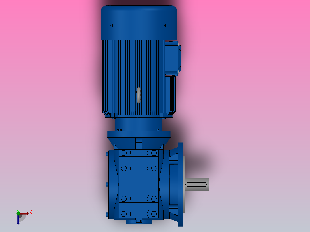 SF47法兰轴伸式安装斜齿-蜗轮蜗杆减速机SF47-Y0.25-4P-60.65-M1-0°-A俯视图