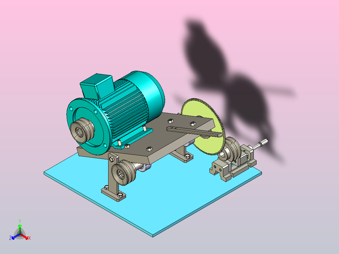 切割机正等轴测图