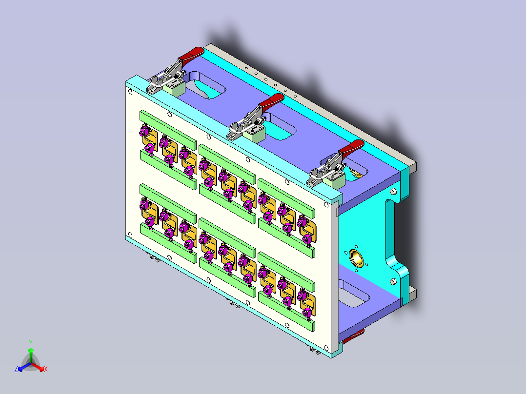 C20电池模组连接片与极柱焊接夹具主视图