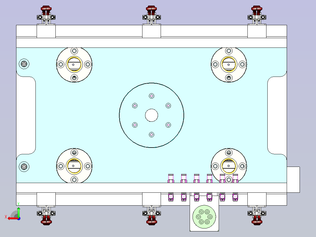 C20电池模组连接片与极柱焊接夹具后视图