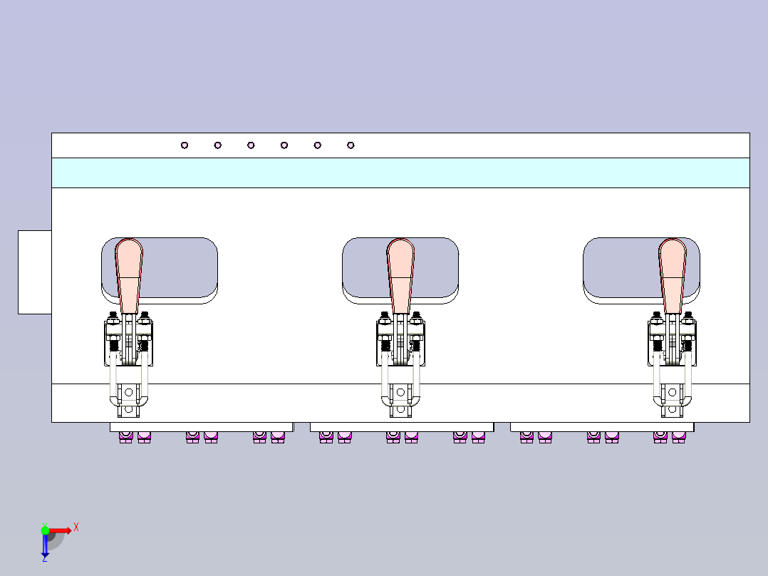 C20电池模组连接片与极柱焊接夹具俯视图