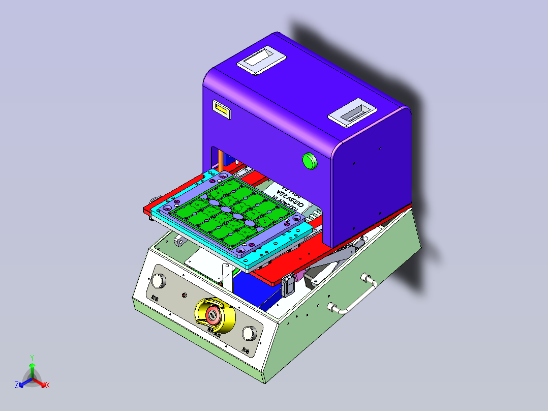 10连片测试治具3D图纸三维模型主视图