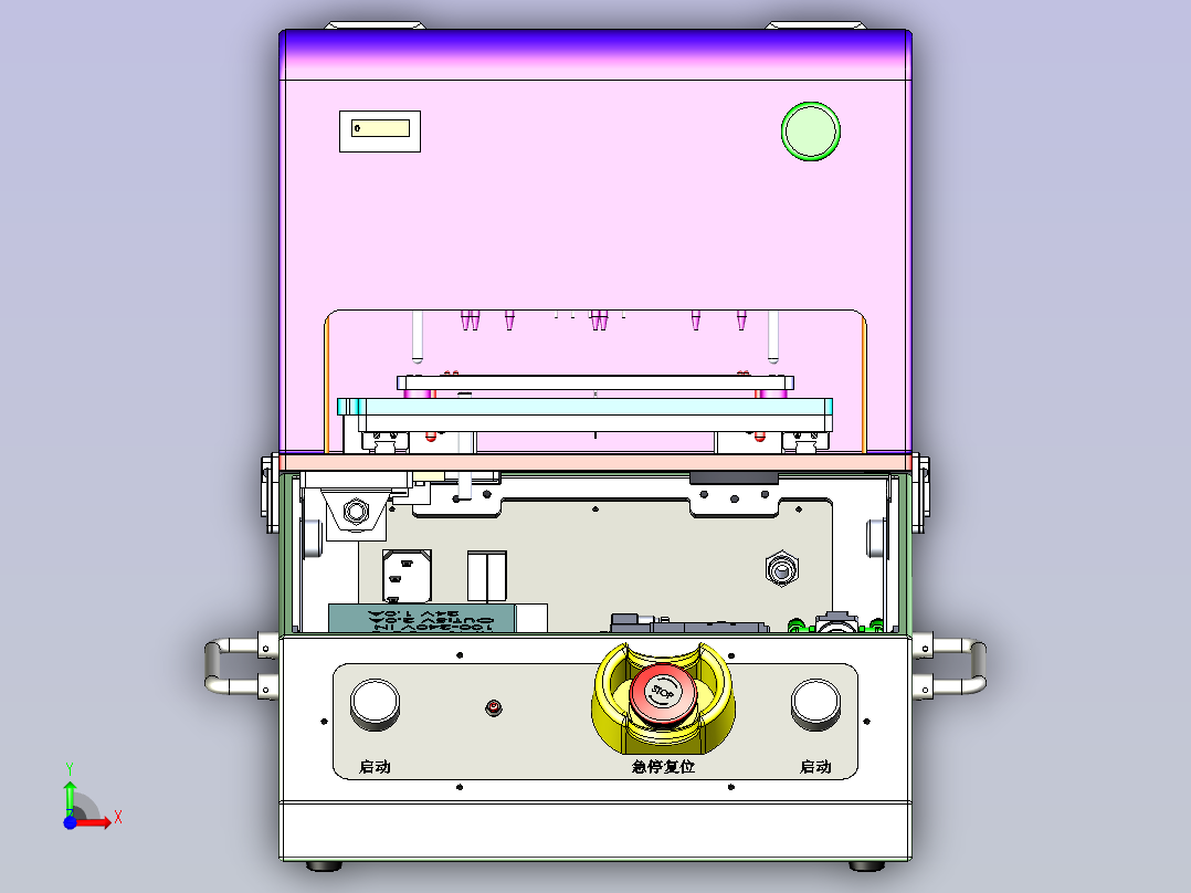 10连片测试治具3D图纸三维模型前视图