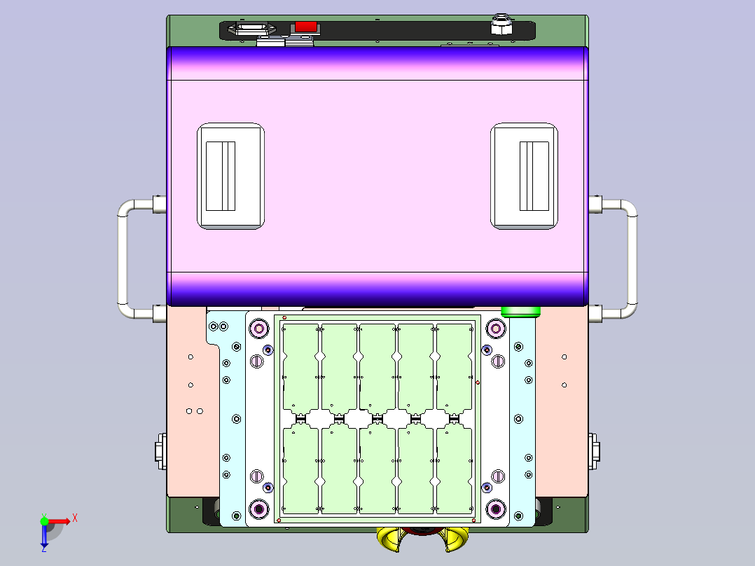 10连片测试治具3D图纸三维模型俯视图