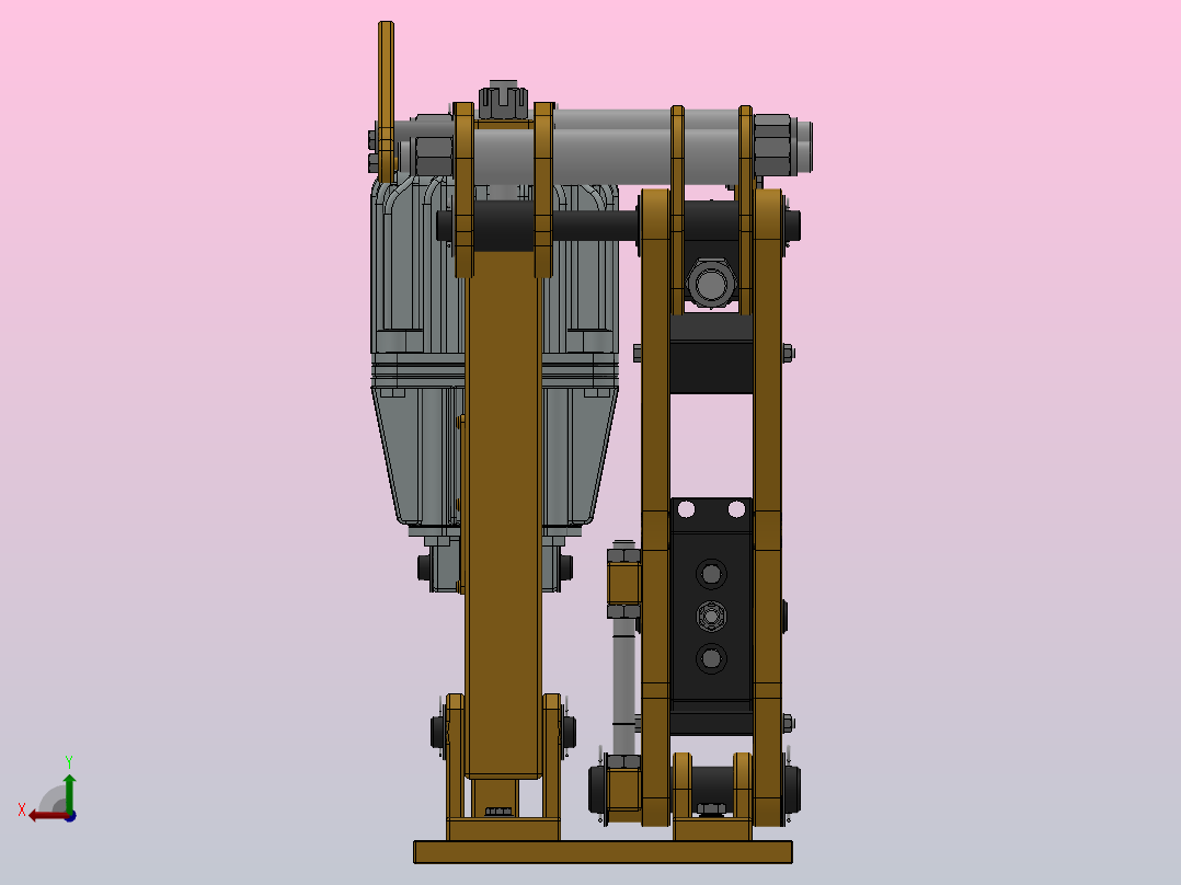 YP11系列电力液压盘式制动器YP11-220-280×20-ⅠA-CL.RL.WL.HL.H后视图
