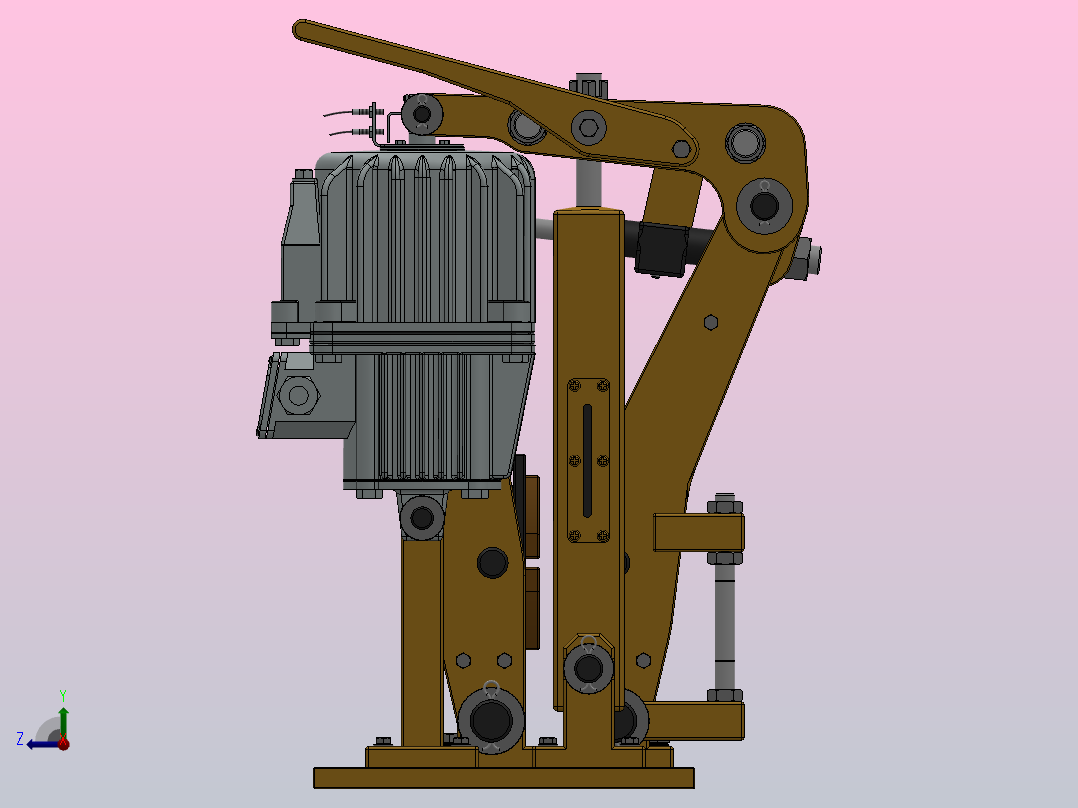 YP11系列电力液压盘式制动器YP11-220-280×20-ⅠA-CL.RL.WL.HL.H右视图