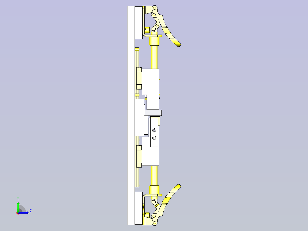 可抵消工件尺寸误差的焊接夹具3D图纸左视图