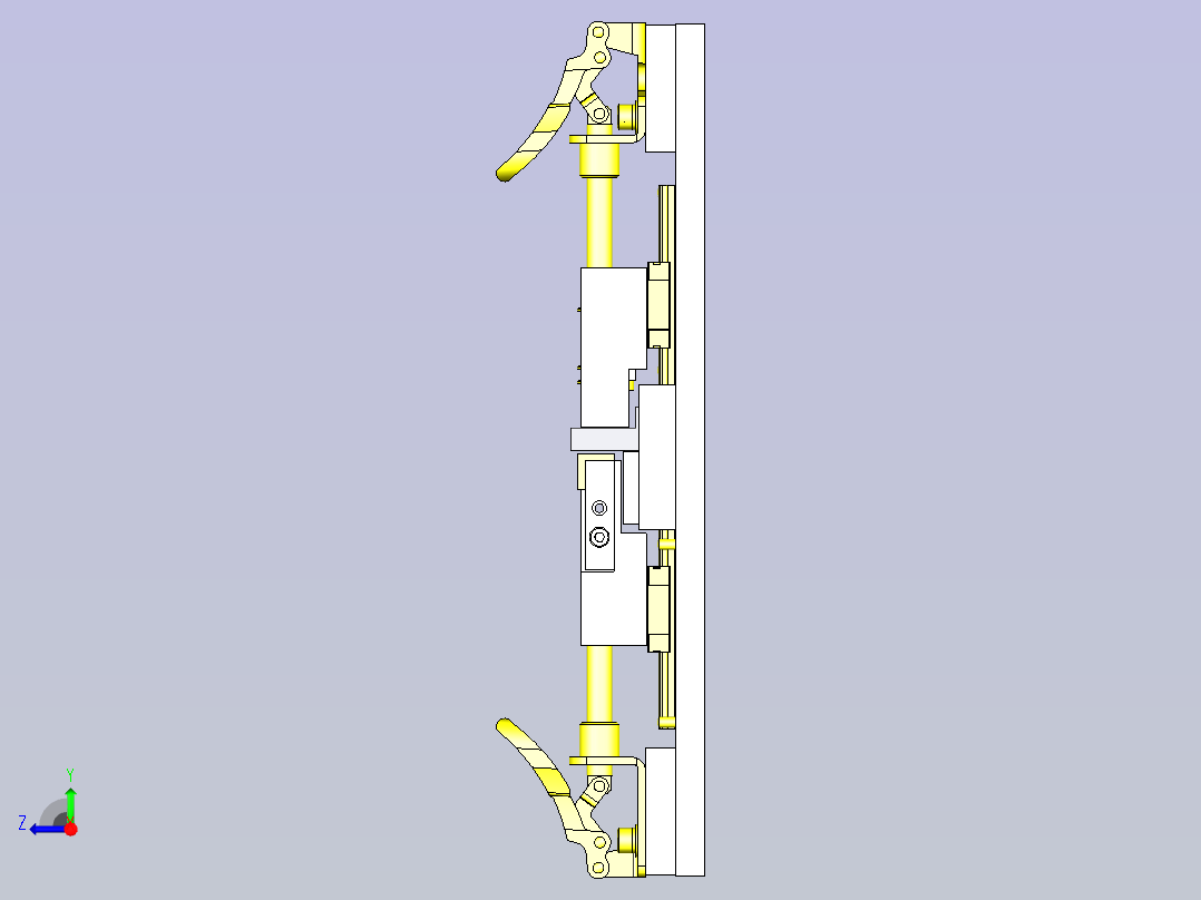 可抵消工件尺寸误差的焊接夹具3D图纸右视图