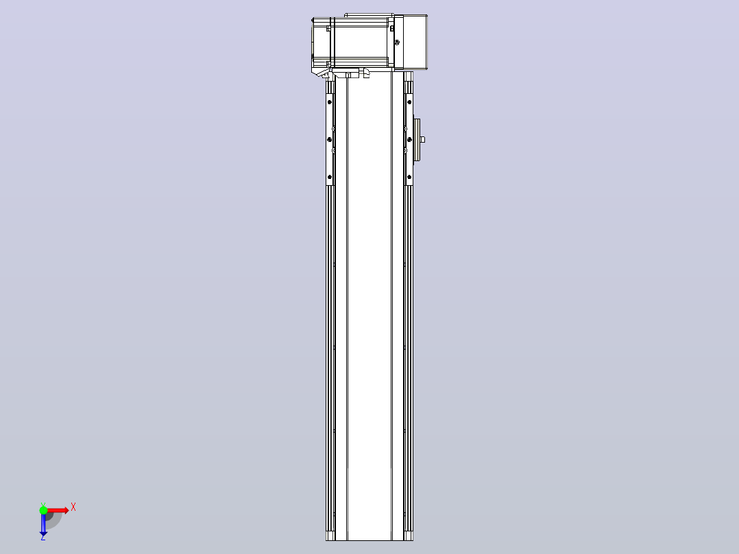 皮带直线轴半封闭可选导轨TPA-HNB-105D-90-L350-LU-Y-P20-N3俯视图