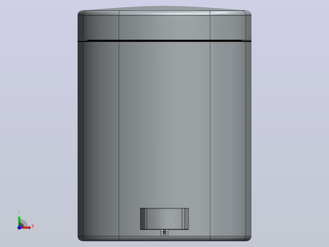垃圾箱 垃圾处理设备trash-can-9832-模型格式为 stp sw igs前视图
