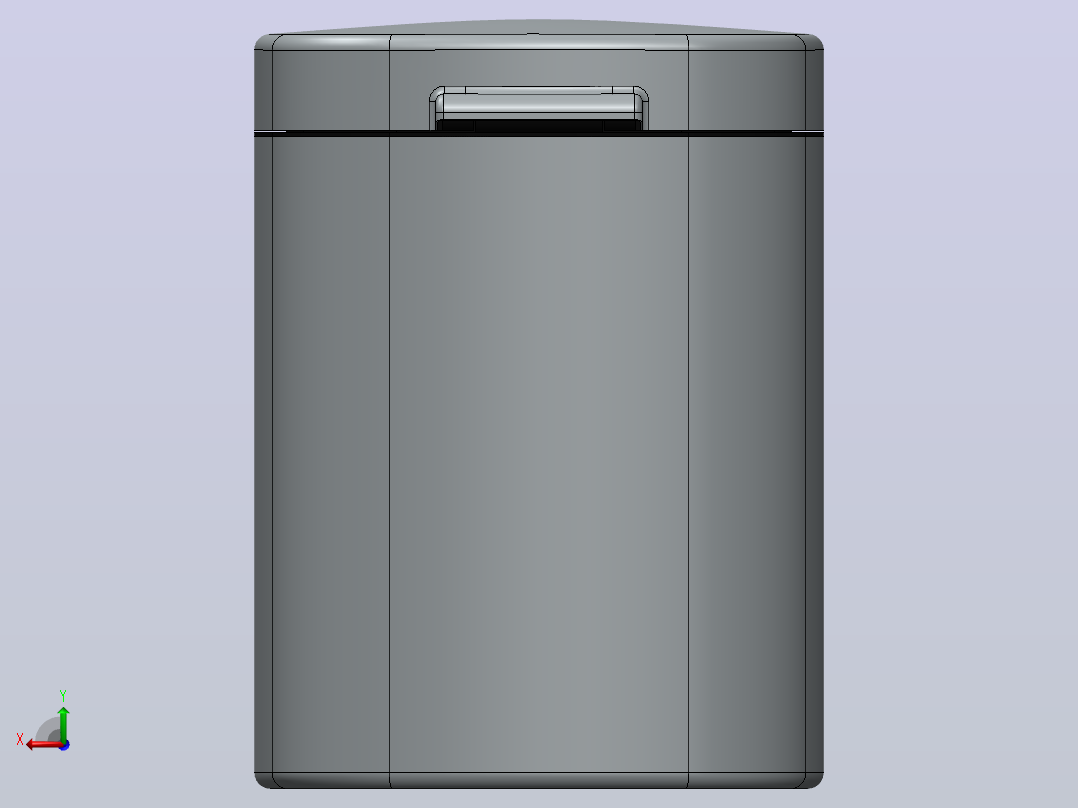 垃圾箱 垃圾处理设备trash-can-9832-模型格式为 stp sw igs后视图