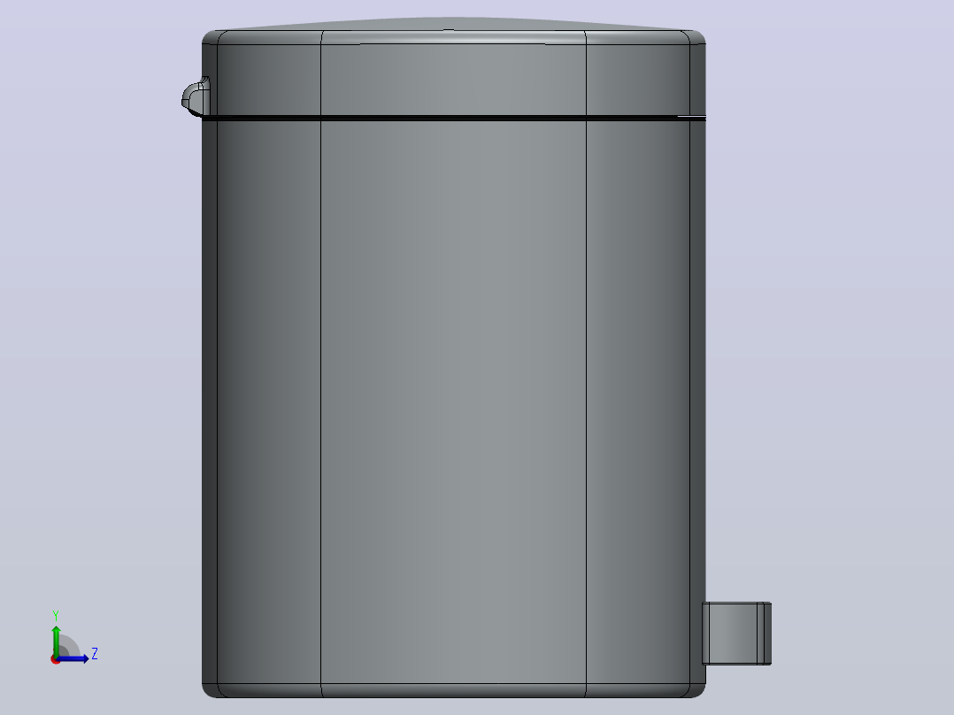 垃圾箱 垃圾处理设备trash-can-9832-模型格式为 stp sw igs左视图