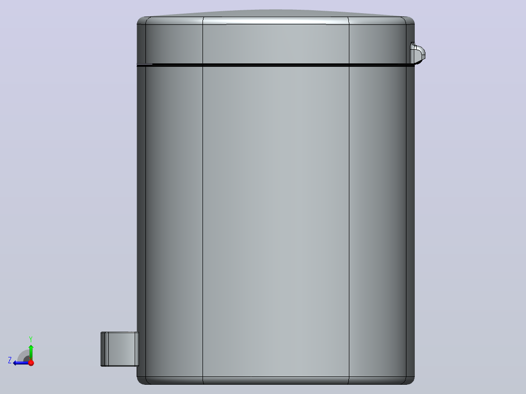 垃圾箱 垃圾处理设备trash-can-9832-模型格式为 stp sw igs右视图