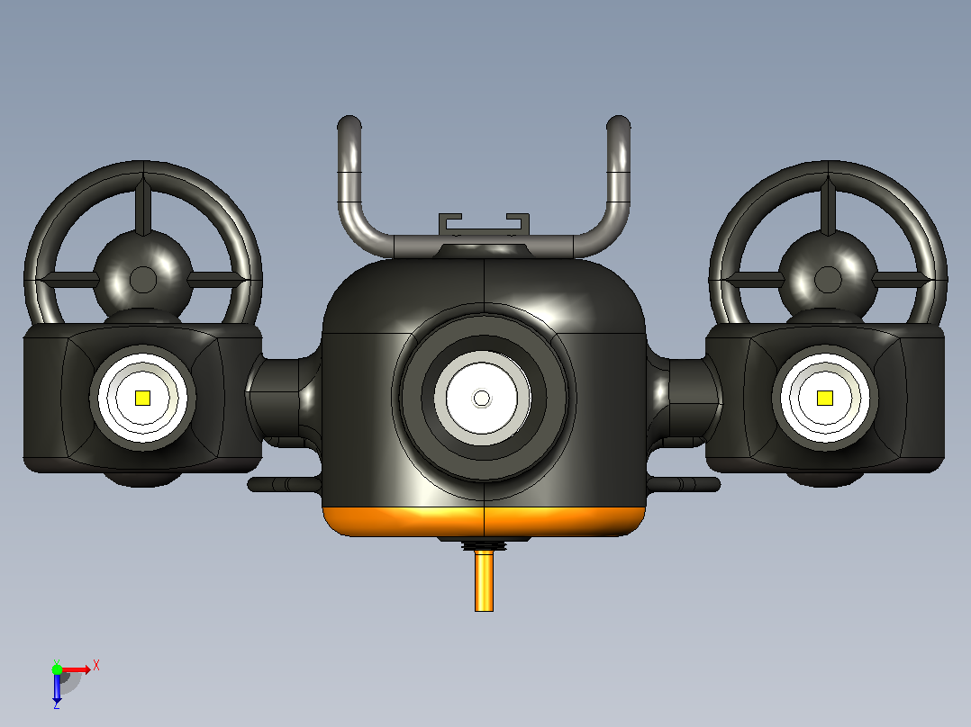 TITAN v1 ROV遥控无人潜水器造型3D数模图纸 STEP IGS格式俯视图