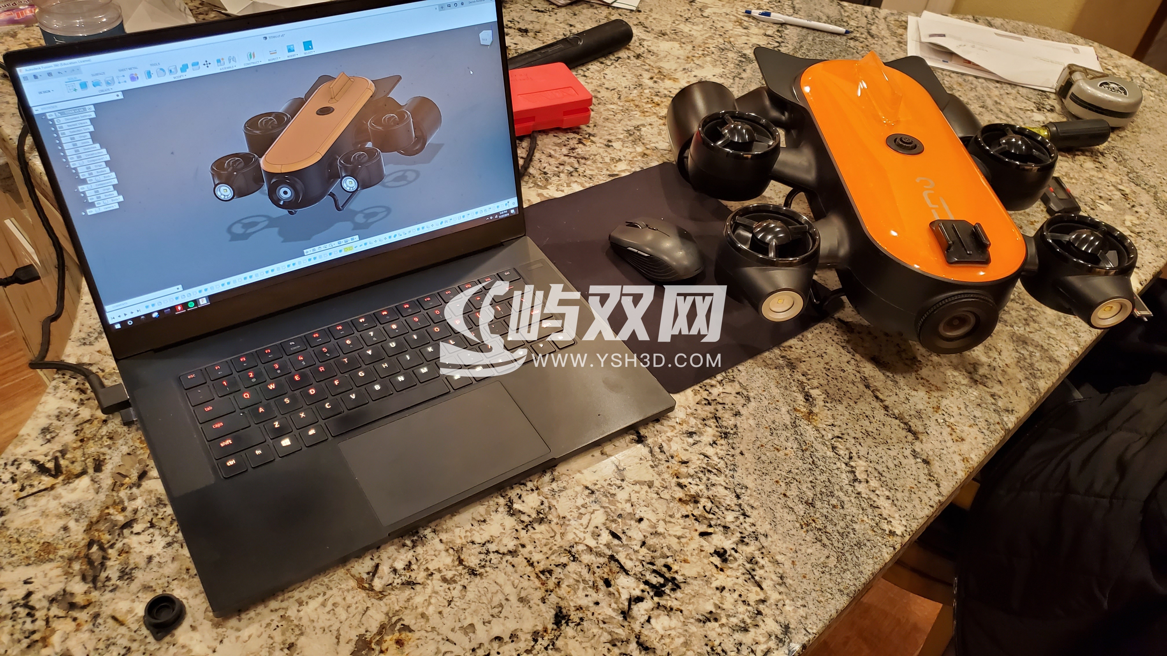 TITAN v1 ROV遥控无人潜水器造型3D数模图纸 STEP IGS格式