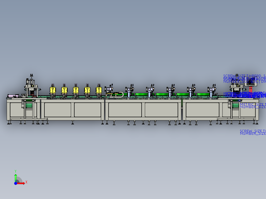 打火机部件超声波焊接组装生产线proe4.0可编辑前视图