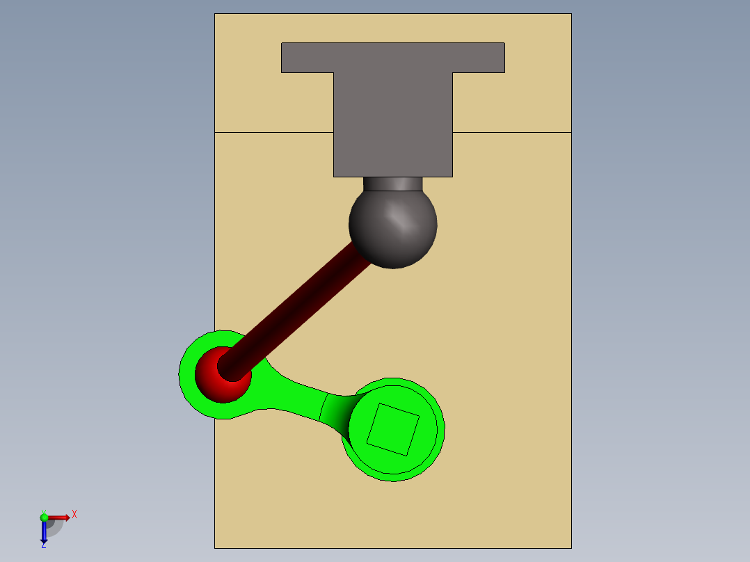 3D四连杆俯视图