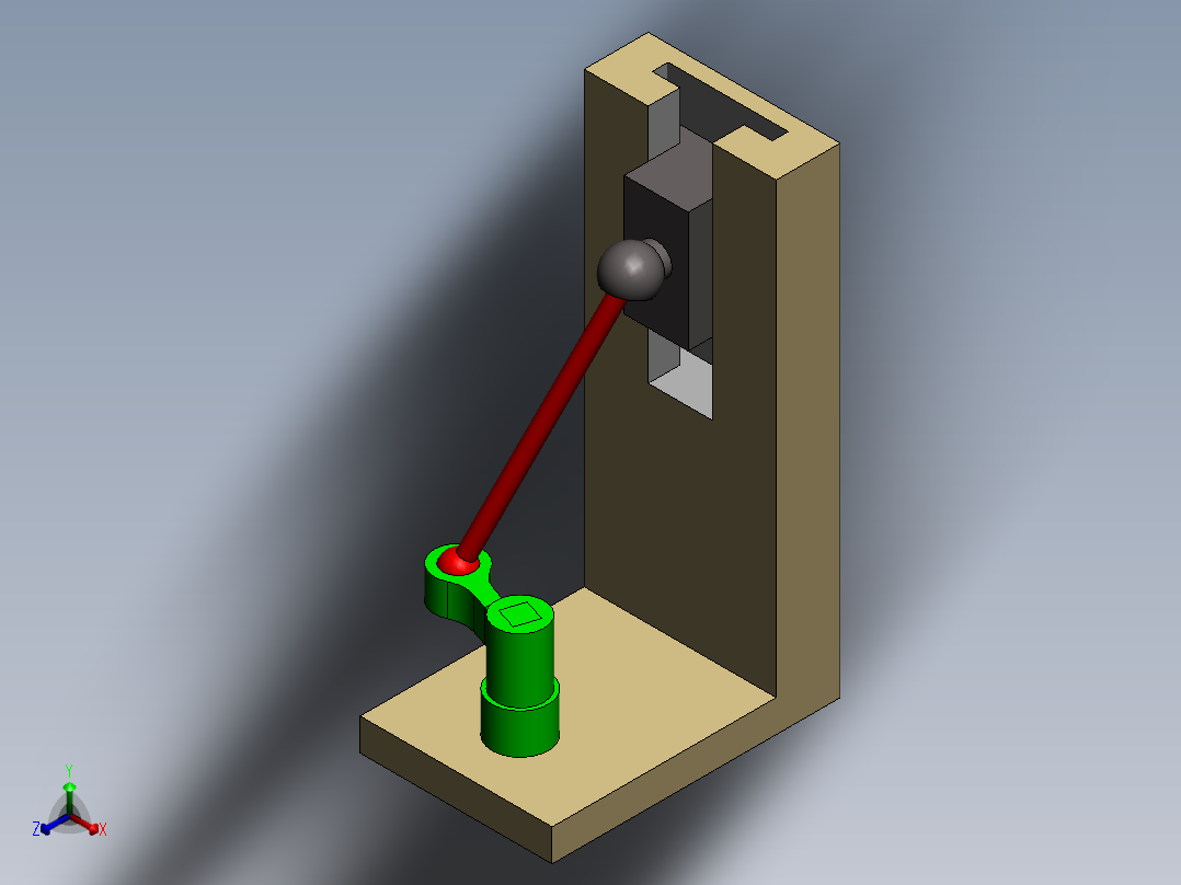 3D四连杆正等轴测图