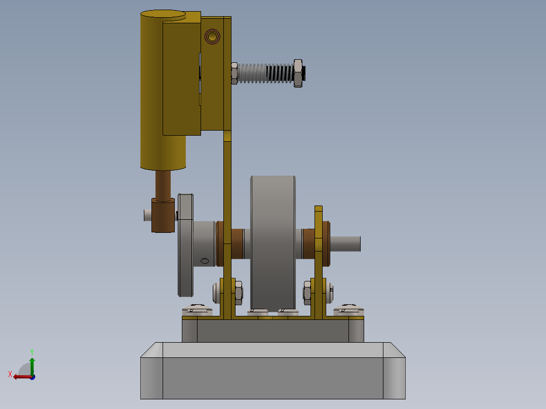 摆动式蒸汽机后视图