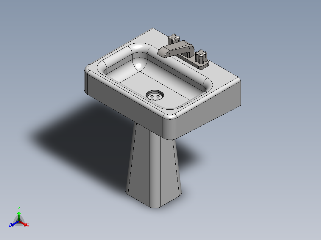 洗脸池正等轴测图