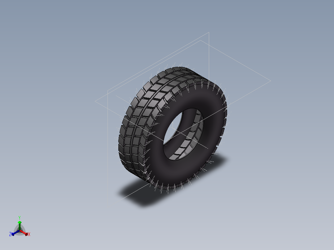 橡胶轮胎正等轴测图