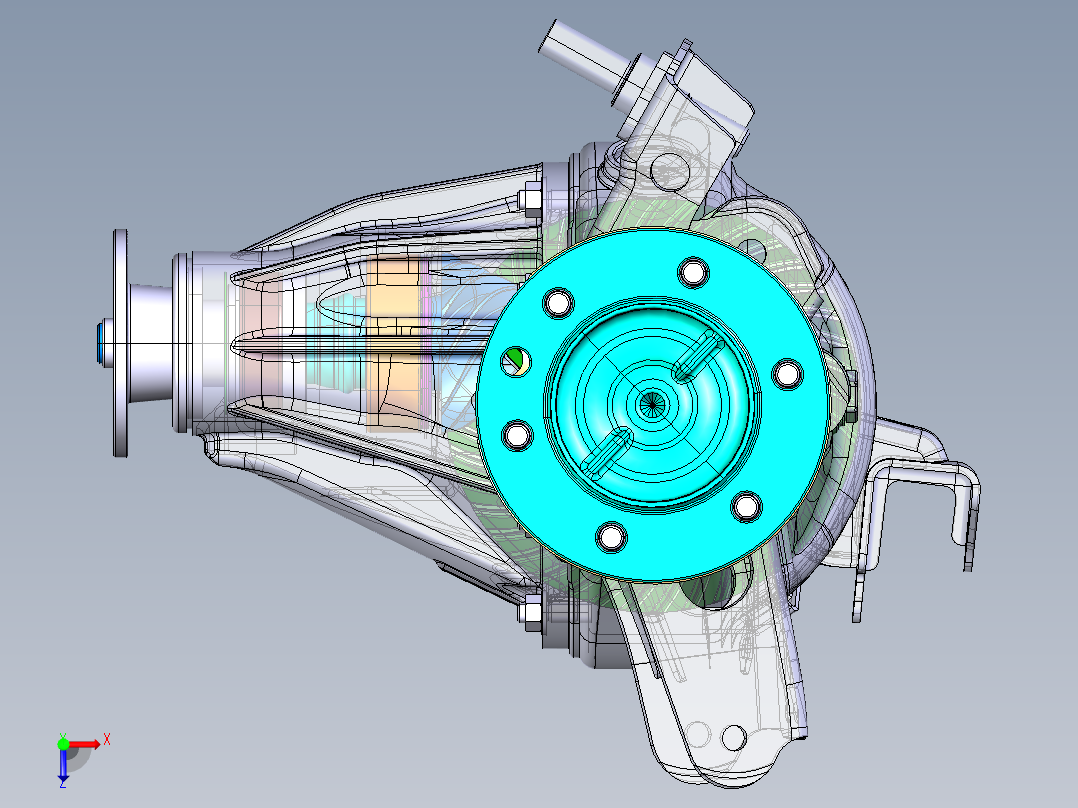 大型乘用车后桥总成匹配设计（包含CAD图纸、三维和有限元）俯视图