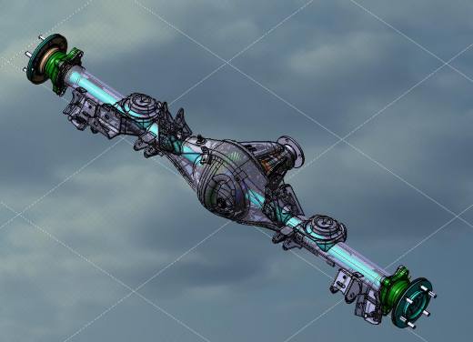 大型乘用车后桥总成匹配设计（包含CAD图纸、三维和有限元）缩略图