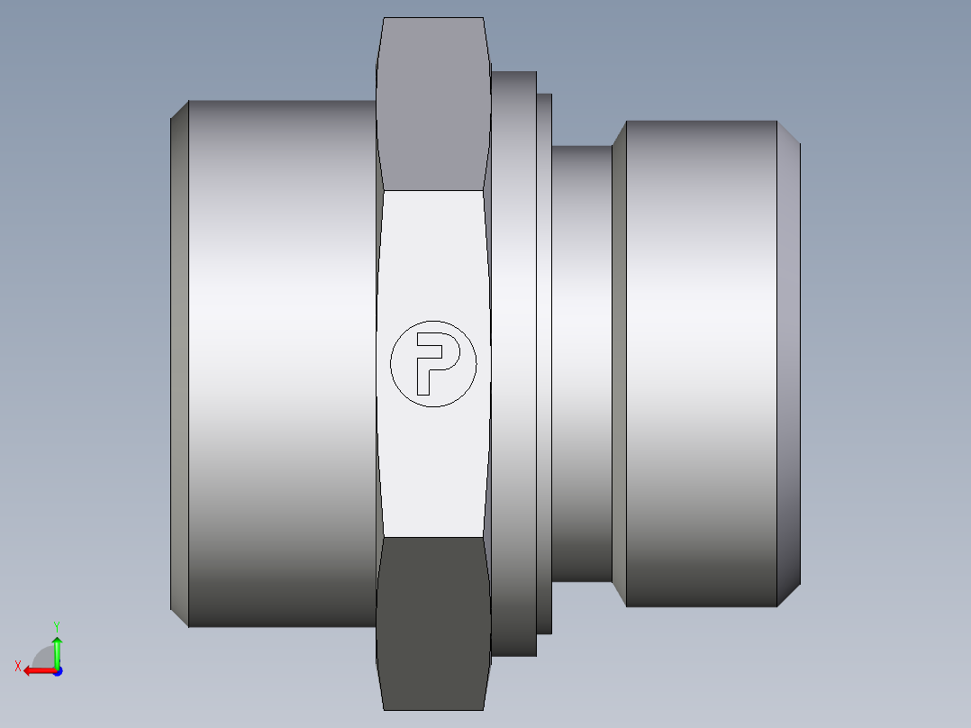 卡套式工业通用硬管接头EO_Male_Stud_connector_GE28LREDOMDCF后视图