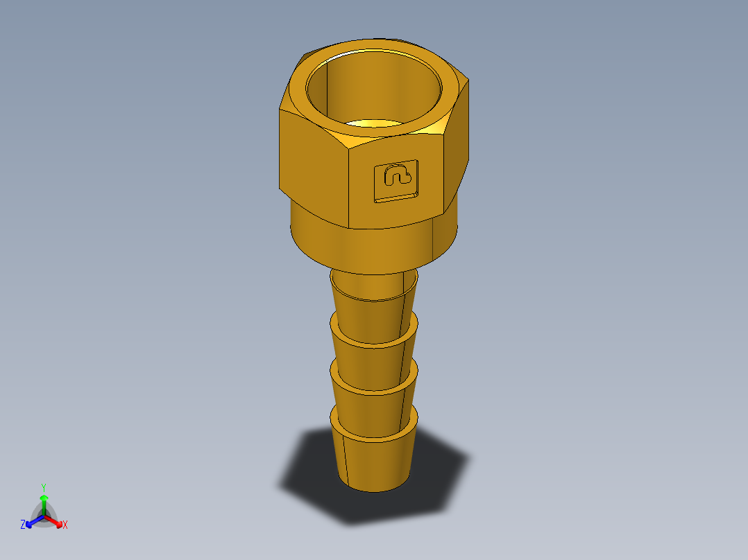 倒齿式工业管接头Hose Barb to Swivel 45Deg Female Flare 146HBLFSV-4-4主视图