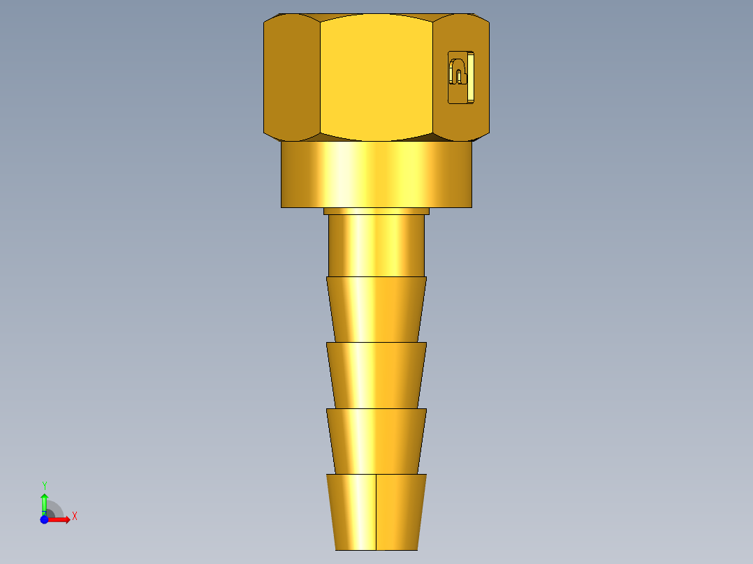 倒齿式工业管接头Hose Barb to Swivel 45Deg Female Flare 146HBLFSV-4-4前视图