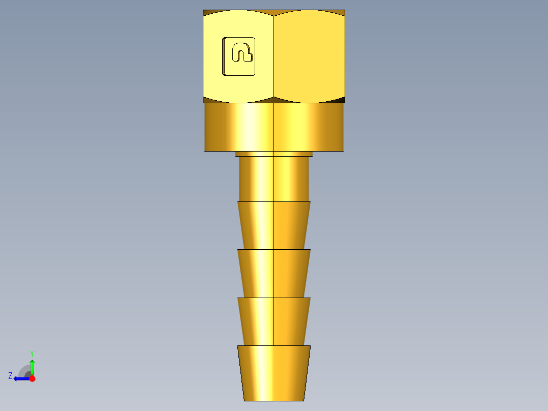 倒齿式工业管接头Hose Barb to Swivel 45Deg Female Flare 146HBLFSV-4-4右视图