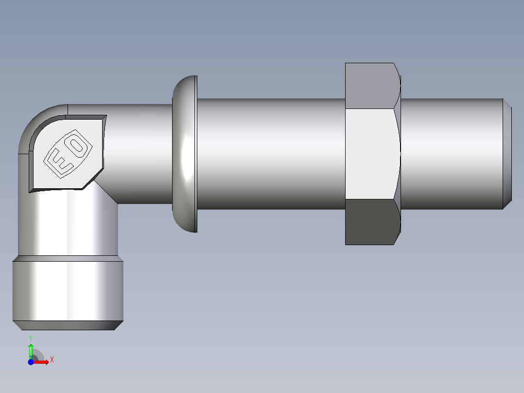 卡套式工业通用硬管接头EO_Bulkhead_elbow_WSV06LOMDCF前视图