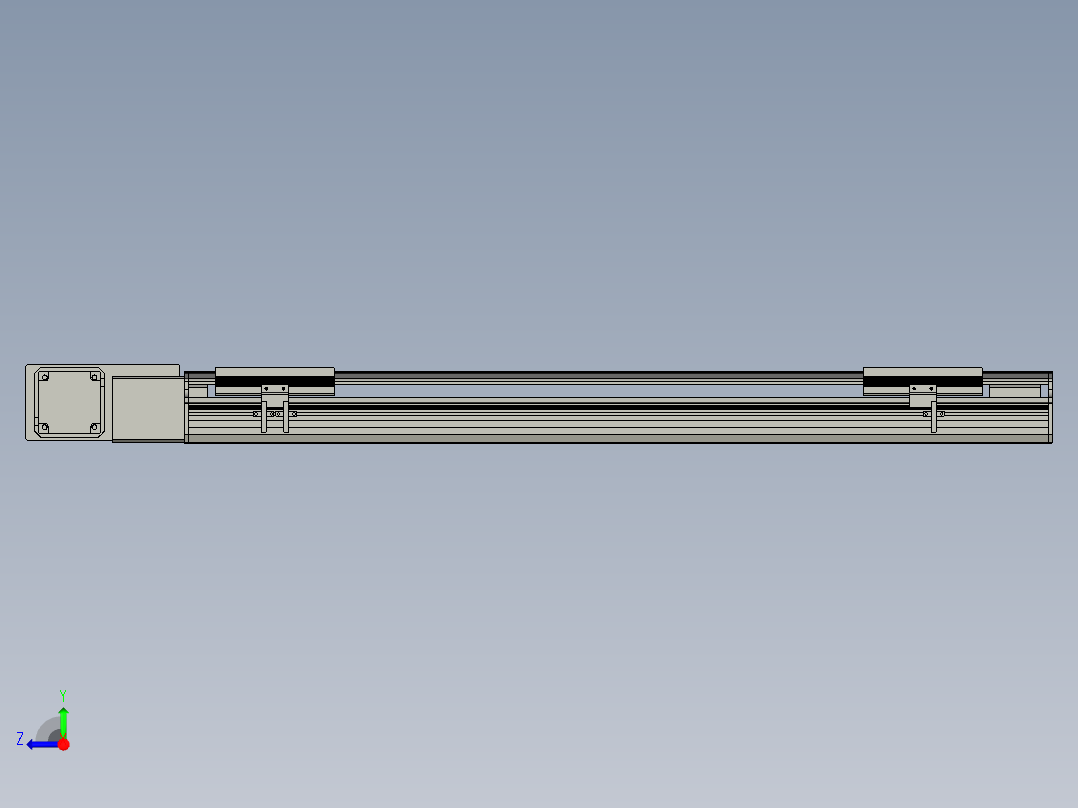 直线模组LHB17-L40-S800-BL设计图纸右视图