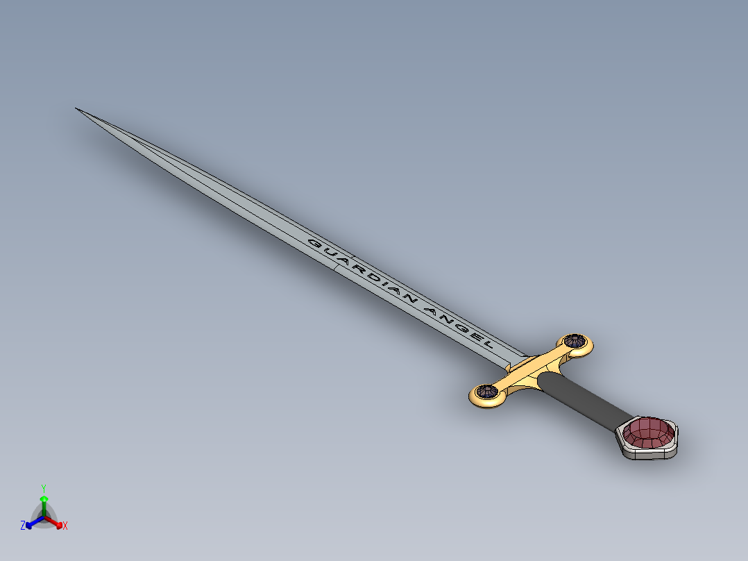 剑、宝剑(99)正等轴测图