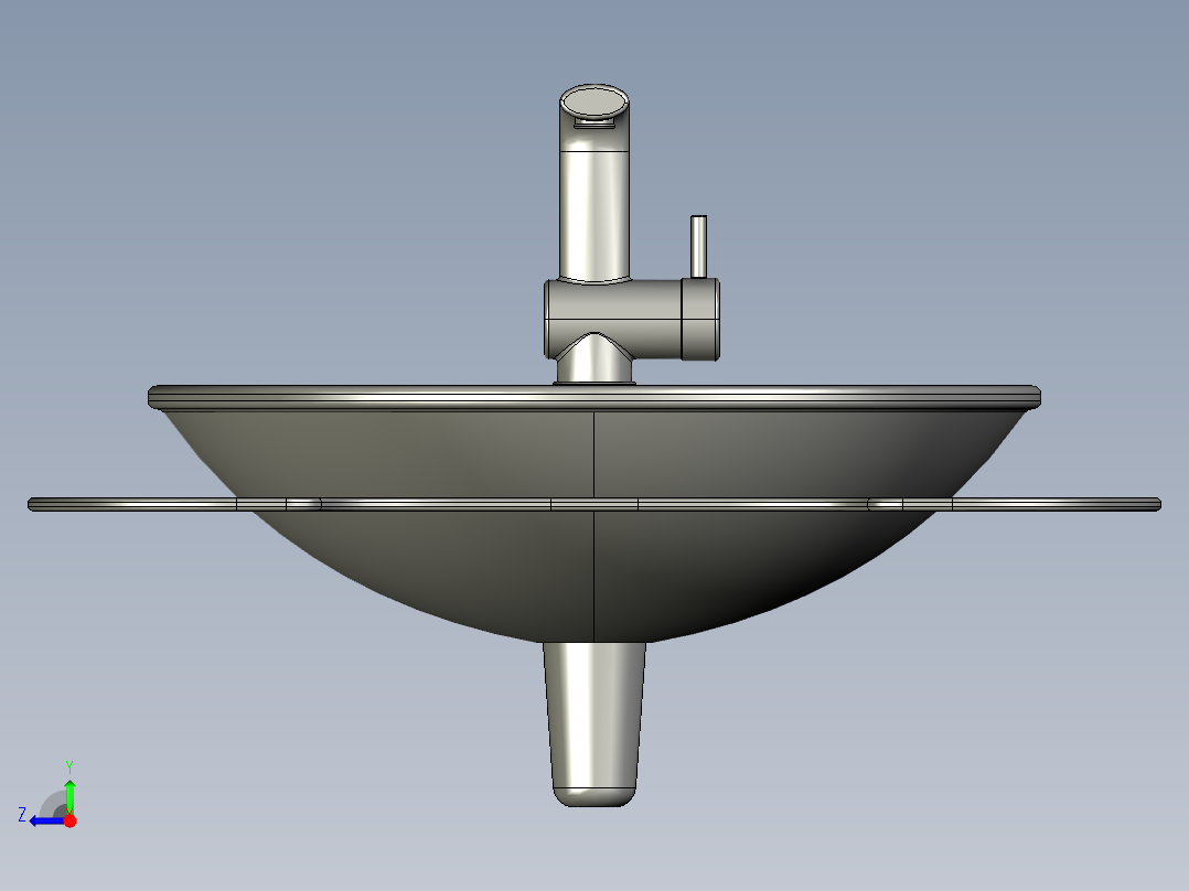 水槽、不锈钢水槽(102)右视图