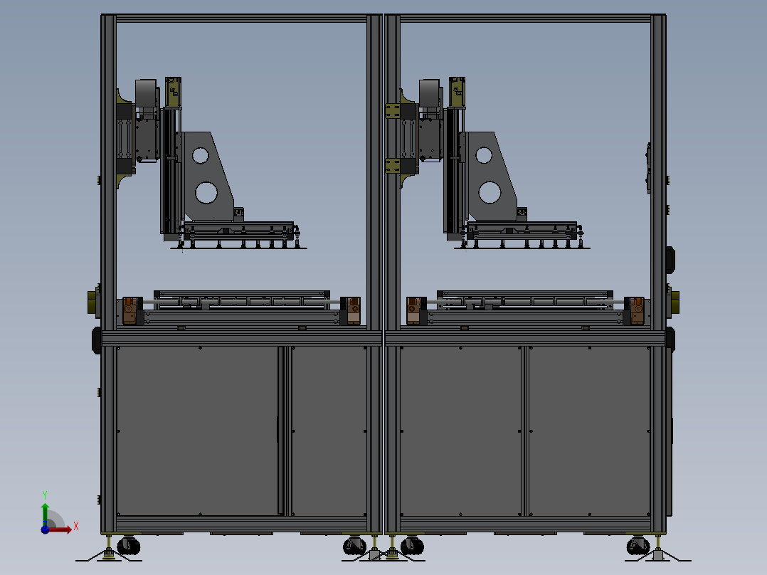 双向面板暂存输送线sw20可编辑前视图