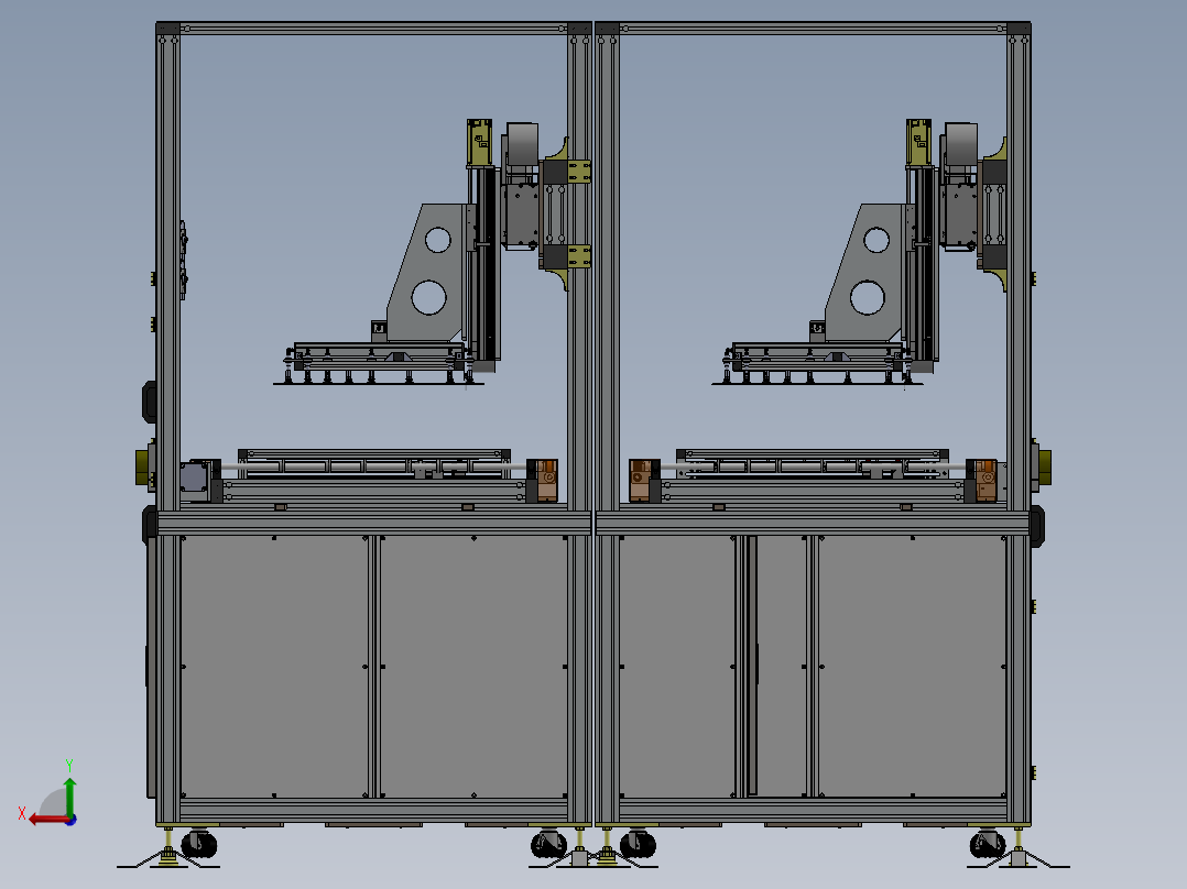 双向面板暂存输送线sw20可编辑后视图