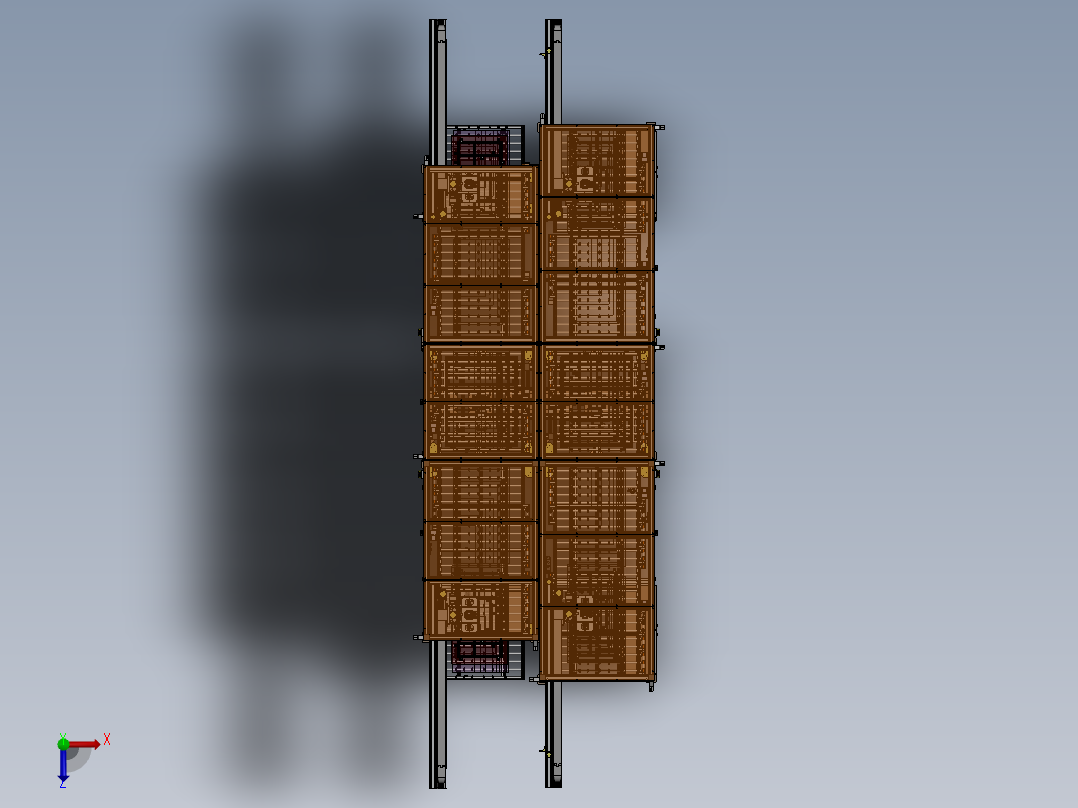 双向面板暂存输送线sw20可编辑俯视图
