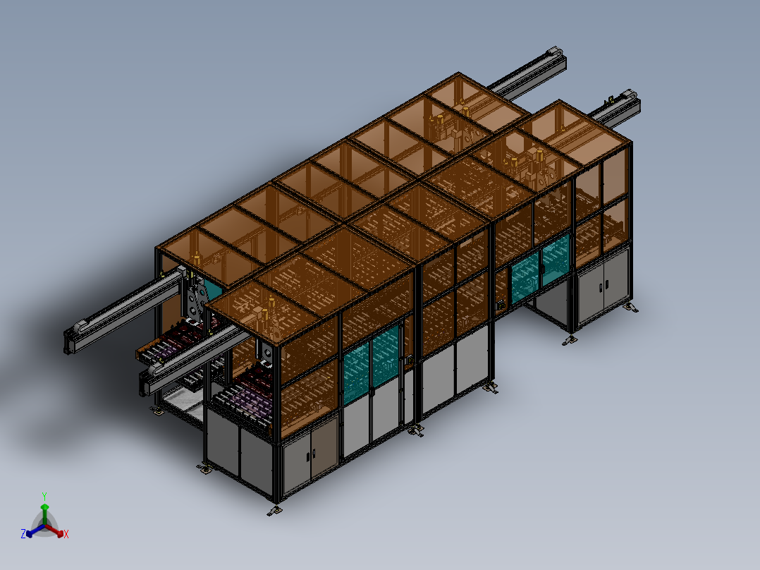 双向面板暂存输送线sw20可编辑正等轴测图