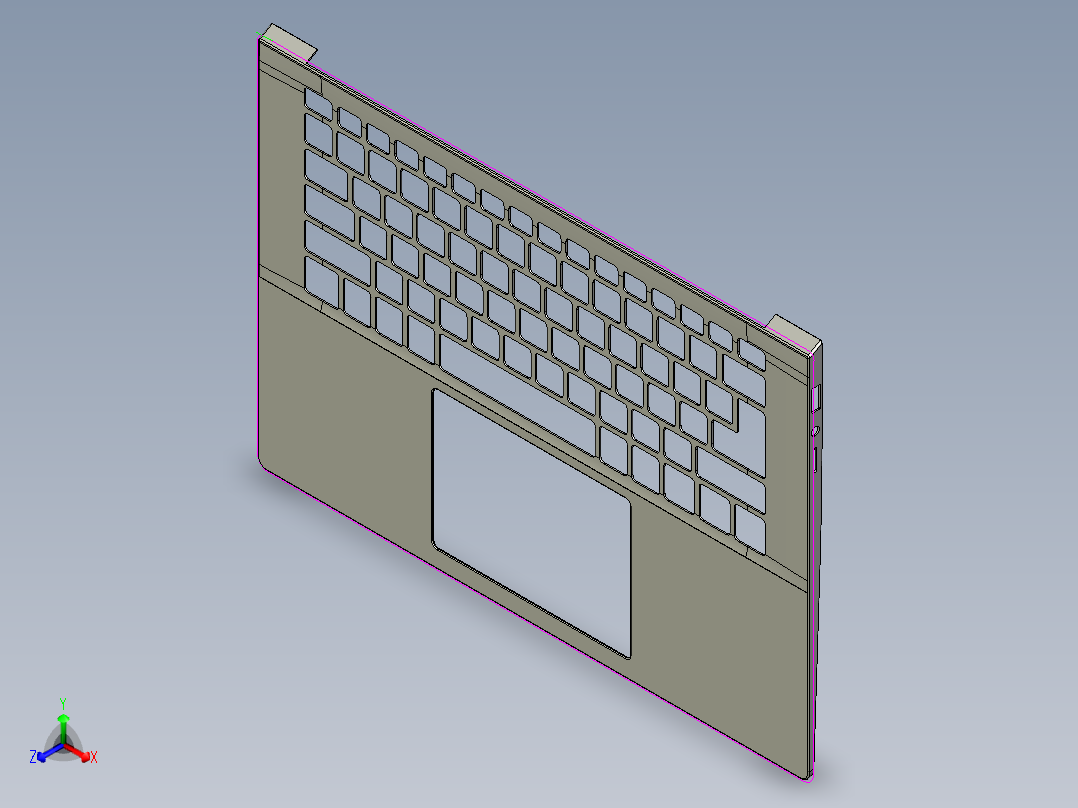 笔记本外壳铣外形C角程序模型