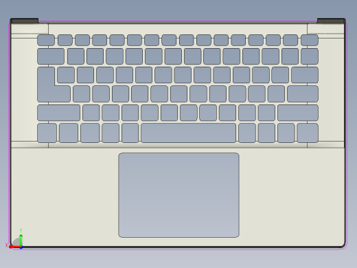 笔记本外壳铣外形C角程序模型后视缩略图