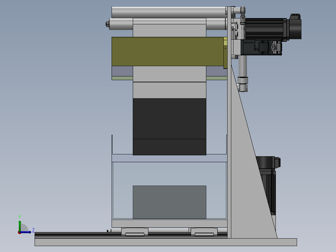 废旧锂电池正负极拆分机左视图
