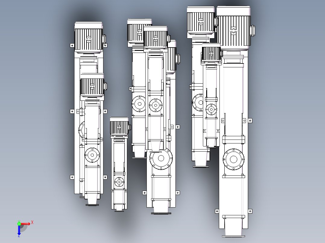 9款G系列螺杆泵俯视图