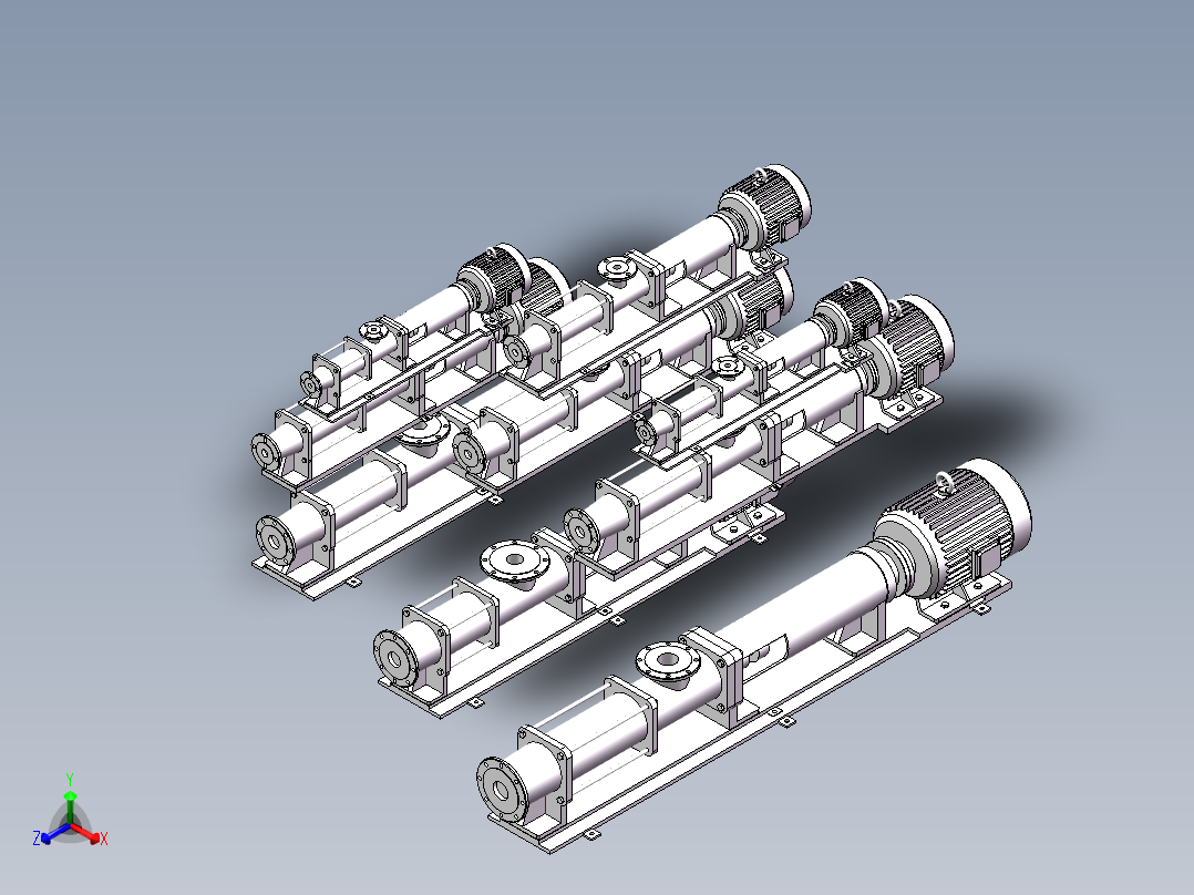 9款G系列螺杆泵正等轴测图
