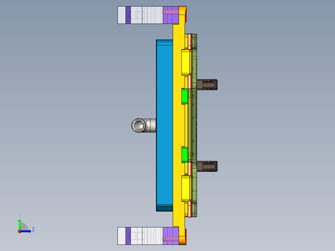 JG1-A-CNC6笔记本CNC工装夹具三维模型铣侧壁-矮机台电磁铁版-210319左视图