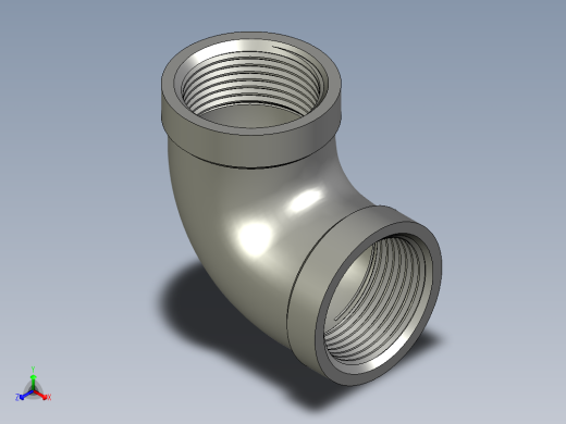 螺纹管弯头-90°等径 DN20正等轴测缩略图