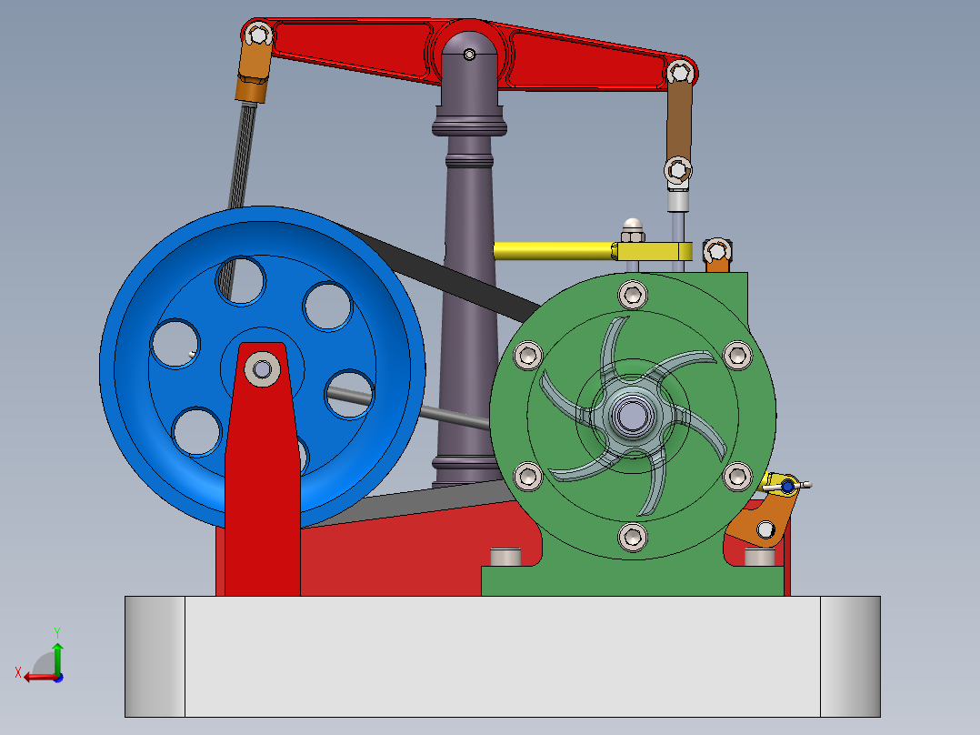 蒸汽机steam-engine-model-5832-模型格式为 sw后视图