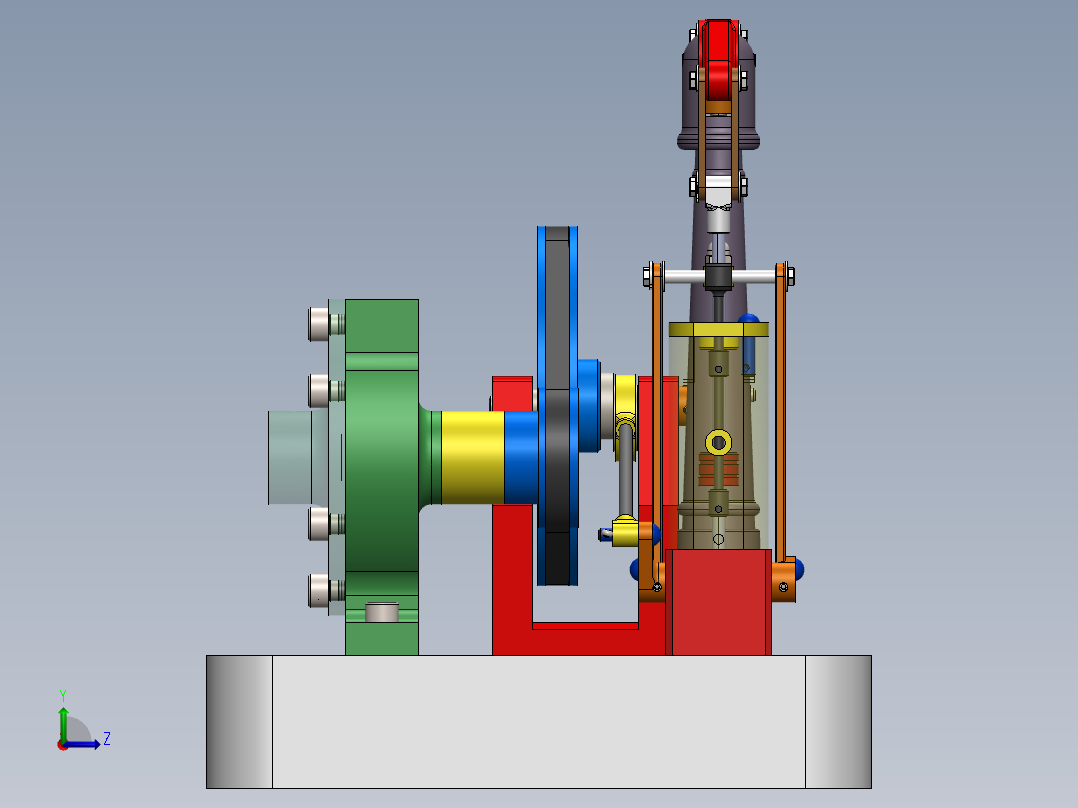 蒸汽机steam-engine-model-5832-模型格式为 sw左视图