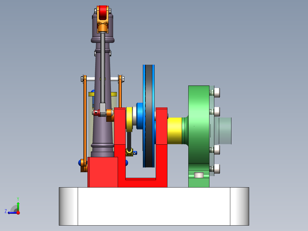 蒸汽机steam-engine-model-5832-模型格式为 sw右视图