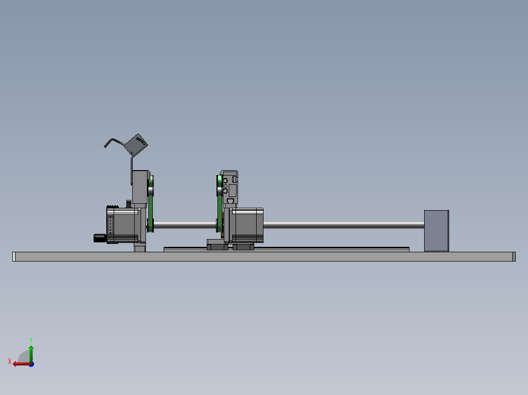 1.388米双带宽度可调输送机构后视图